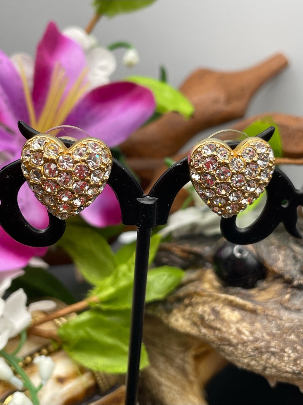 Swarovski heart earrings pierced